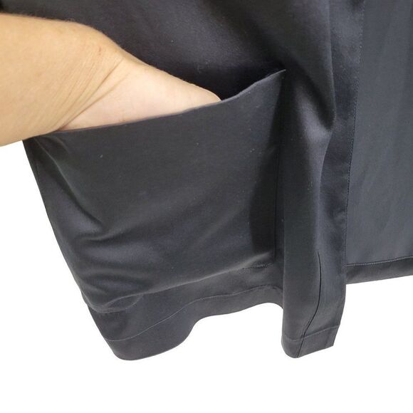 Vintage 80's Blazer Formal Silk Black Collarless Open Shoulder Pads Pockets 8 - Picture 5 of 12